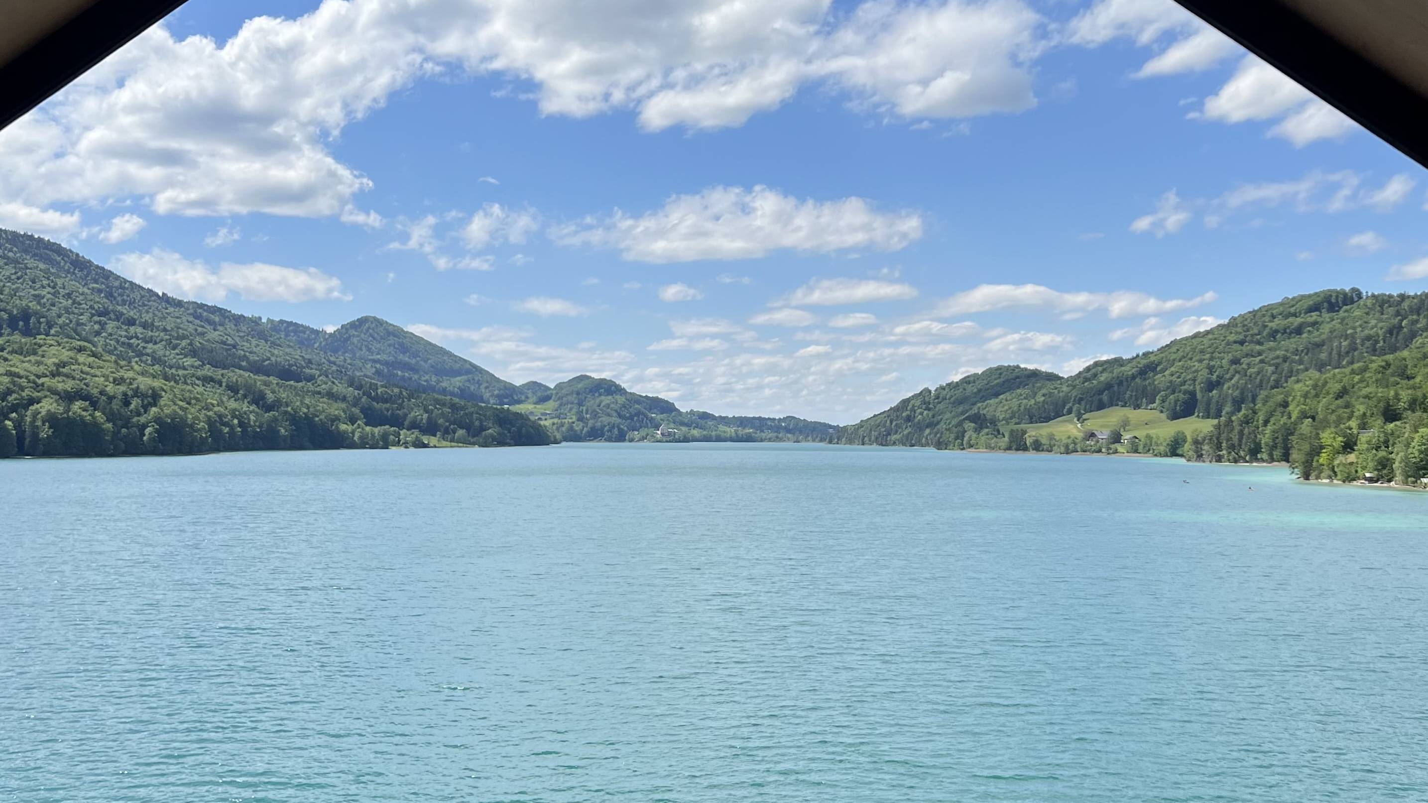 Die Aussicht von unserem Ruheraum Höhenluft Aussicht auf den Fuschlsee von dem Dachgeschoss